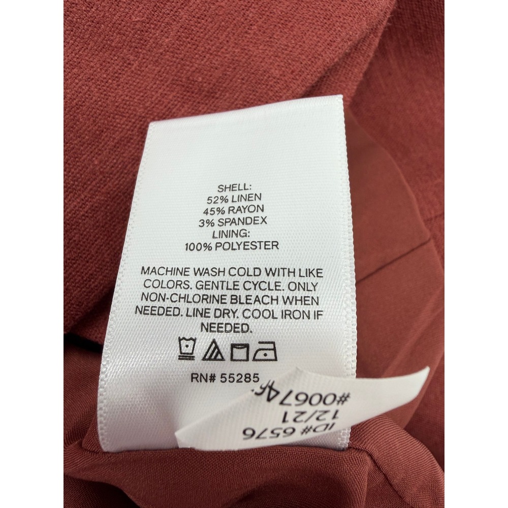 Express Womens Rust Linen Blend Double Breasted Cropped Blazer Jacket Size M NEW - Picture 7 of 7